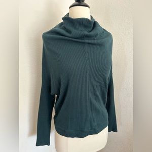 Free People | Forest Green Cowl Neck Ribbed Sweater (XS)